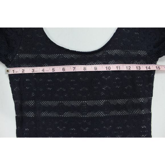 Abercrombie & Fitch Navy Lace Bodycon Mini Dress Gray Lining Size M - Picture 7 of 8